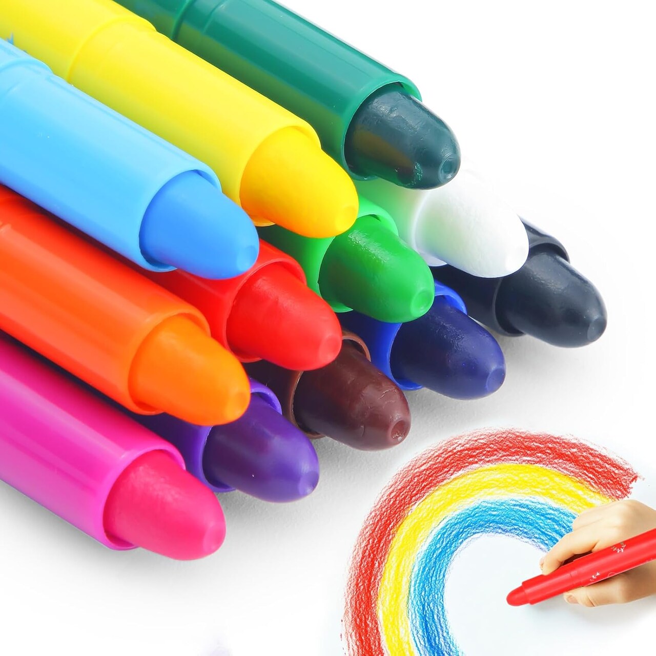 12-Color Tempera Paint Sticks – Washable, Quick-Drying, No-Mess, Ideal for Artists & Stocking Stuffers